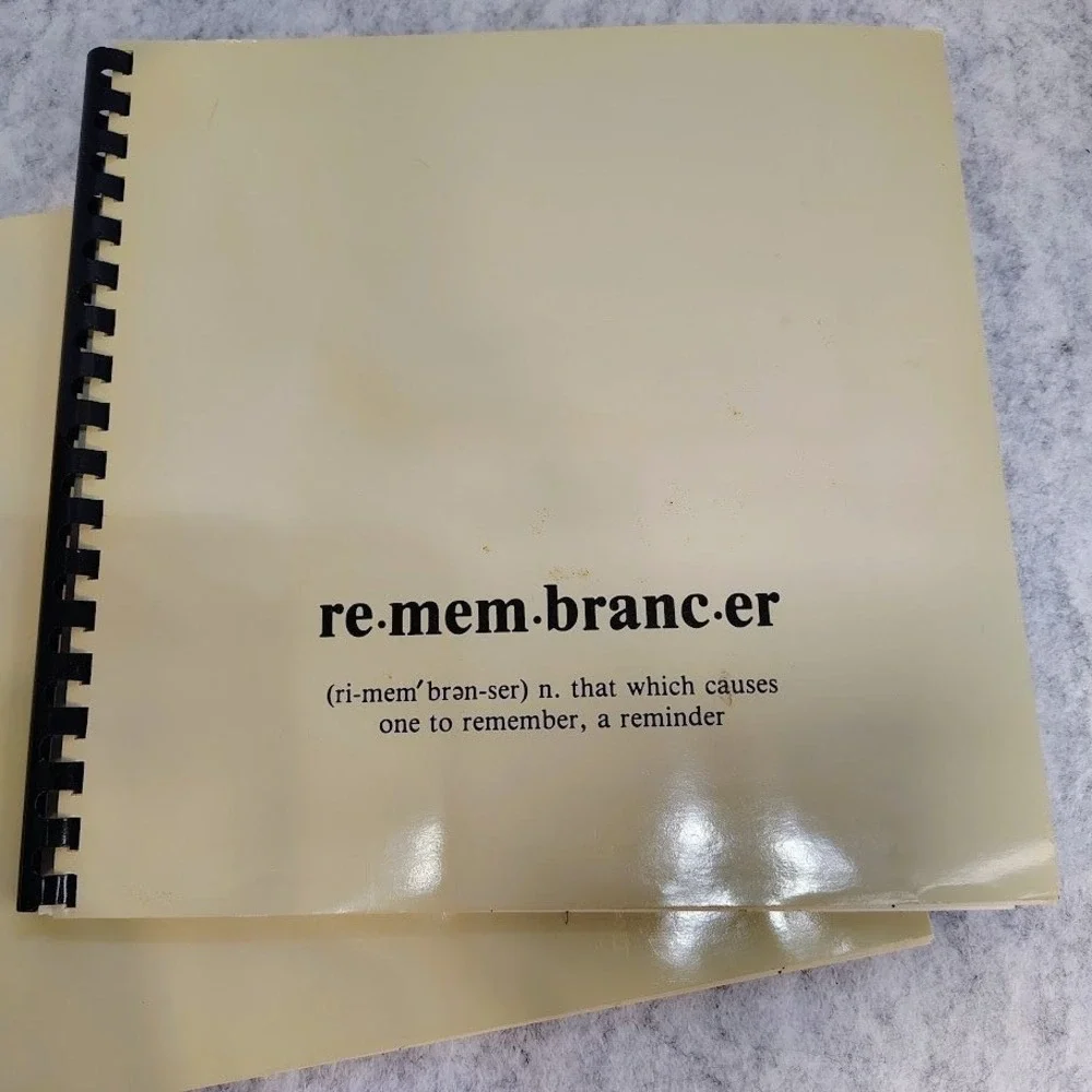 Vintage Remembrancer Weekly Planner Spiral Undated Organizer Cream Minimalist